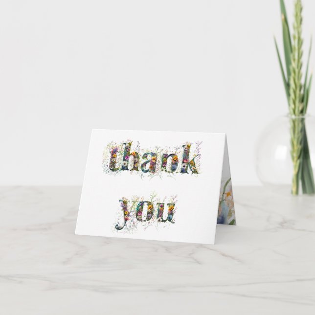 Tarjeta De Agradecimiento Gracias Spray of Wildflowers (Anverso)