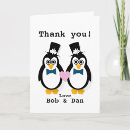 Tarjeta De Agradecimiento "Gracias!" Sr. y Sr. Customisable Penguin Card