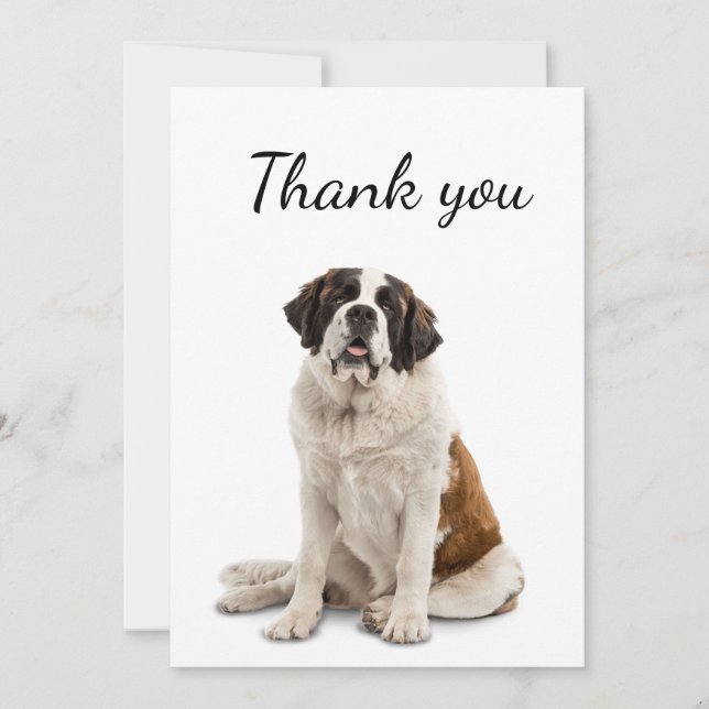 Tarjeta De Agradecimiento Gracias St. Bernard Dog Mascota Animal (Anverso)