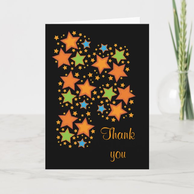 Tarjeta De Agradecimiento "Gracias" Star Design (Anverso)
