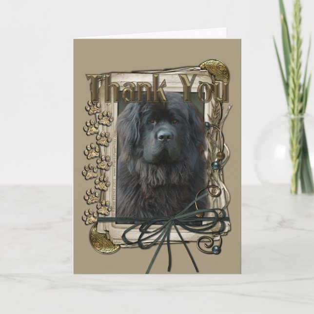 Tarjeta De Agradecimiento Gracias - Stone Paws - Terranova (Anverso)