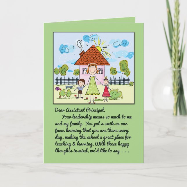 Tarjeta De Agradecimiento Gracias Subdirector-Sonrisa en Nuestras Caras (Anverso)