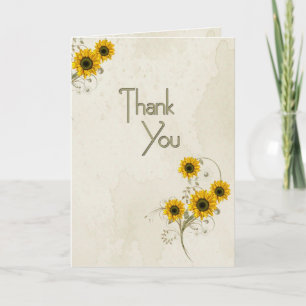 Tarjeta De Agradecimiento Gracias Sunflower