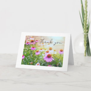 Tarjeta De Agradecimiento Gracias Sunny Pink Flower Garden