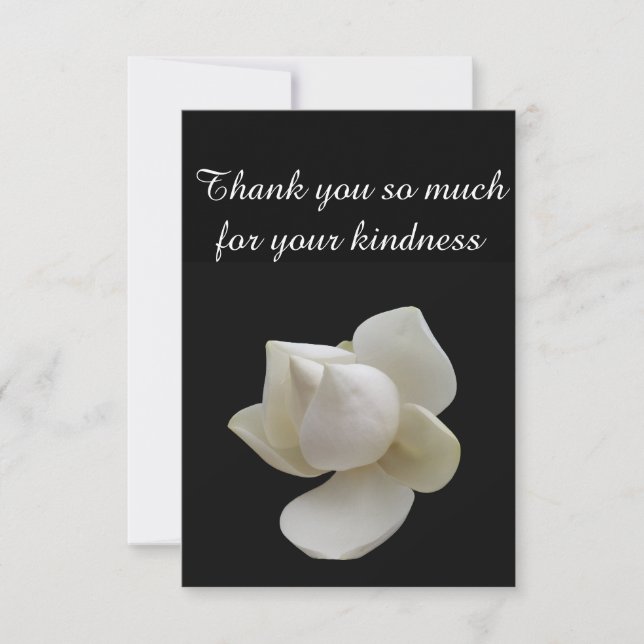 Tarjeta De Agradecimiento Gracias tanto por su magnolia de la amabilidad (Anverso)