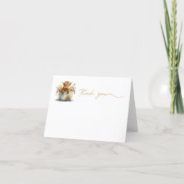 Tarjeta De Agradecimiento Gracias tarjeta, acuarela granja de vacas escocesa