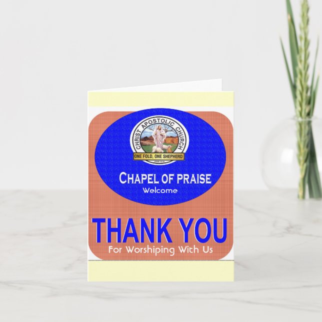 Tarjeta De Agradecimiento GRACIAS TARJETA, Bienvenido, Por Venerar A Nosotro (Anverso)