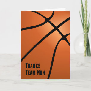 Tarjeta De Agradecimiento Gracias Team Mom, Basketball, ayudando al equipo