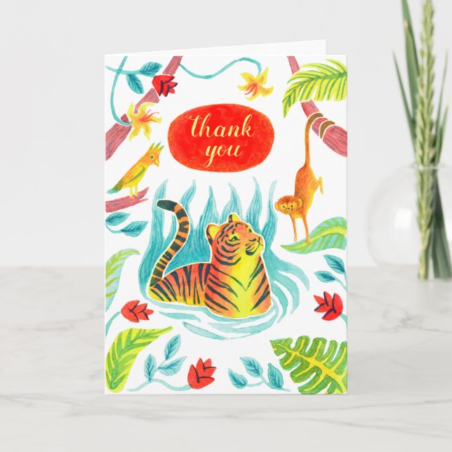 Tarjeta De Agradecimiento gracias tiger (Anverso)