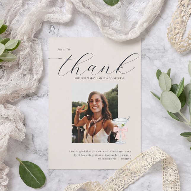 Tarjeta De Agradecimiento Gracias Tini | Foto temática Martini (Subido por el creador)