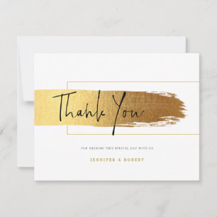 Tarjeta De Agradecimiento Gracias tipografía de escritura trazo de oro