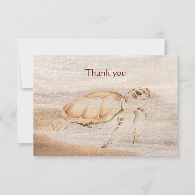 Tarjeta De Agradecimiento Gracias Tortuga Animal Totalmente Divertida (Anverso)