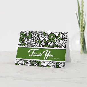 Tarjeta De Agradecimiento Gracias trabajo bien hecho - Blanco verde y negro