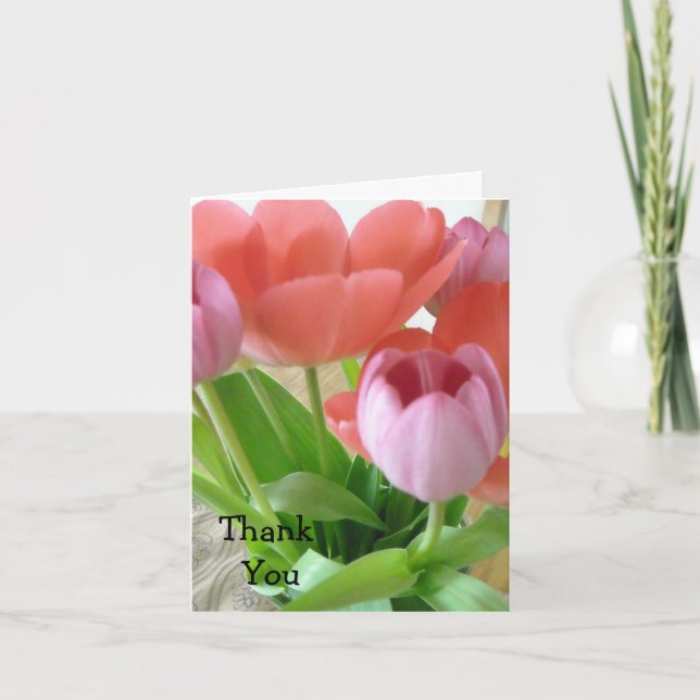Tarjeta De Agradecimiento Gracias Tulipán (Anverso)