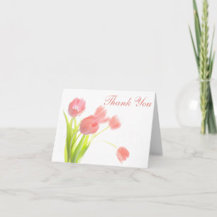 Tarjeta De Agradecimiento Gracias Tulips Floral Notecard - En blanco