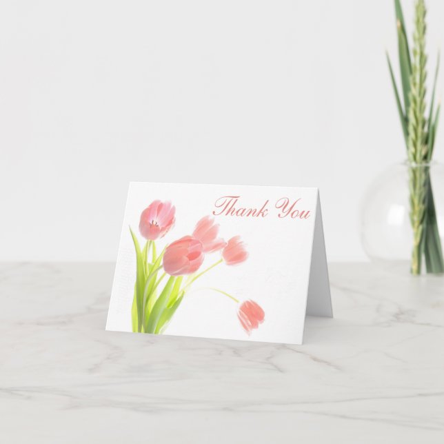 Tarjeta De Agradecimiento Gracias Tulips Floral Notecard - En blanco (Anverso)