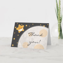 Tarjeta De Agradecimiento Gracias Twinkle Little Star Black and Yellow