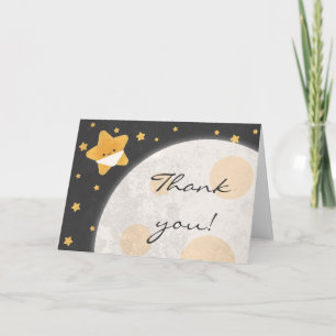 Tarjeta De Agradecimiento Gracias Twinkle Little Star Black and Yellow