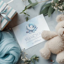 Tarjeta De Agradecimiento Gracias Typography Crescent Moon