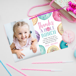 Tarjeta De Agradecimiento Gracias un montón   Foto de donut personalizada