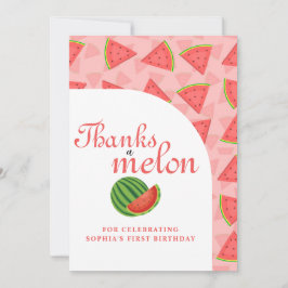 Tarjeta De Agradecimiento Gracias una Sandía 1er Cumpleaños Sandía