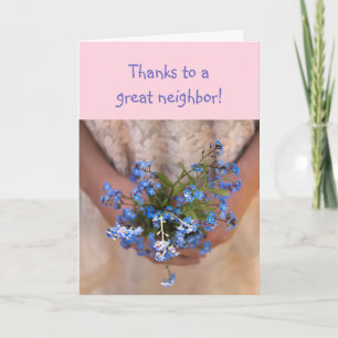 Tarjeta De Agradecimiento Gracias Vecino, Personalizado Flower Garden Floral