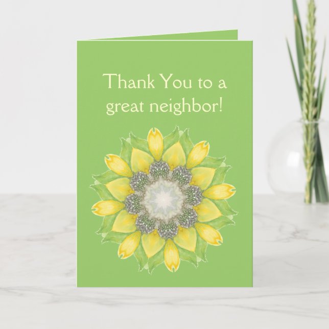 Tarjeta De Agradecimiento Gracias Vecino, Personalizado Flower Garden Floral (Anverso)