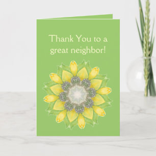 Tarjeta De Agradecimiento Gracias Vecino, Personalizado Flower Garden Floral