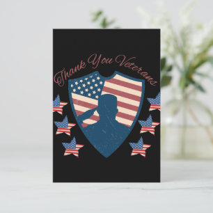 Tarjeta De Agradecimiento Gracias Veteranos Bandera Americana