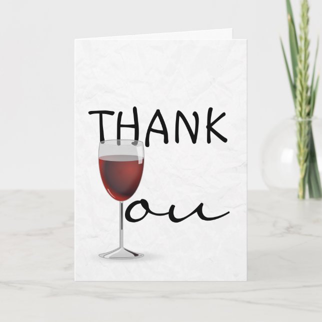 Tarjeta De Agradecimiento Gracias vino rojo (Anverso)