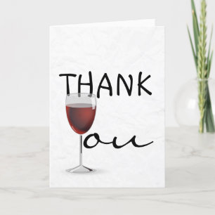 Tarjeta De Agradecimiento Gracias vino rojo