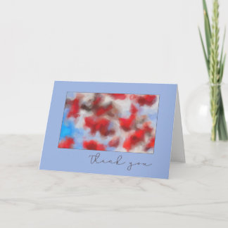 Tarjeta De Agradecimiento Gracias Violeta pálida y arte abstracto rojo