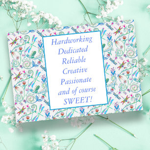 Tarjeta De Agradecimiento Gracias Voluntarios Whimsical Dragonflies