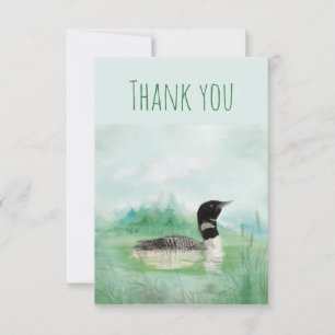 Tarjeta De Agradecimiento Gracias Watercolor Common Lodge Bird Naturaleza Ar