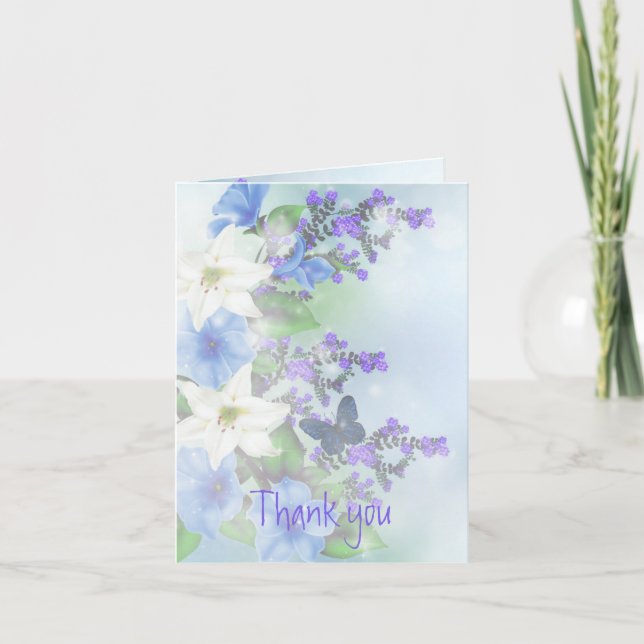 Tarjeta De Agradecimiento Gracias, White Lily Garden Flower (Anverso)