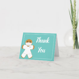 Tarjeta De Agradecimiento Gracias White Scrubs Gingerbread Man Personalizado