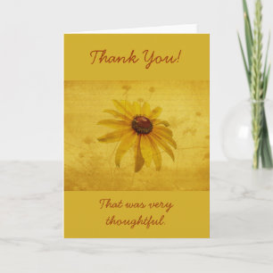 Tarjeta De Agradecimiento Gracias - Wildflower Negro-Observado de Susan