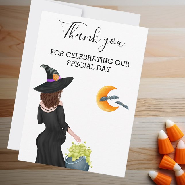 Tarjeta De Agradecimiento Gracias Witch Baby Shower Halloween (Subido por el creador)