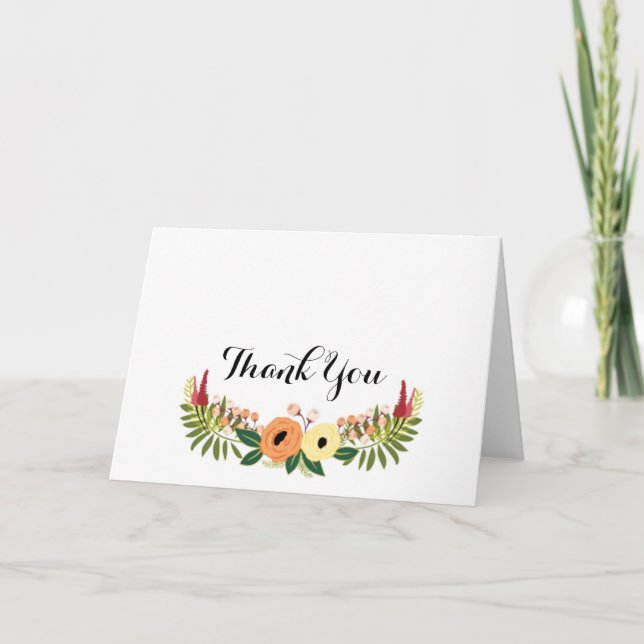 Tarjeta De Agradecimiento Gracias Wreath Notecard (Anverso)