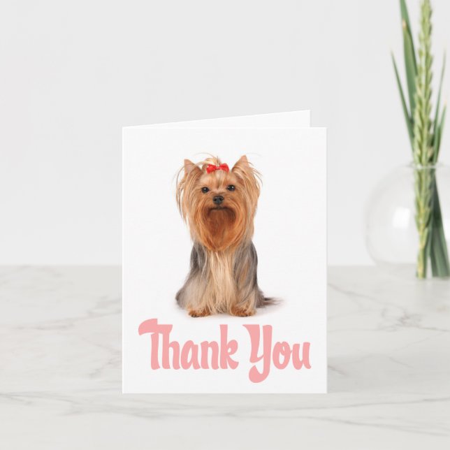 Tarjeta De Agradecimiento Gracias, Yorkshire Terrier Puppy Card - Blank (Anverso)
