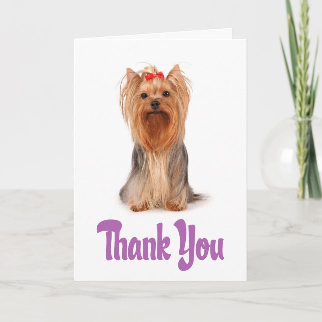 Tarjeta De Agradecimiento Gracias Yorkshire Terrier Puppy Card - Verse (Anverso)