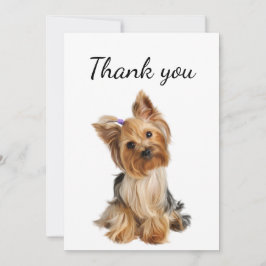 Tarjeta De Agradecimiento Gracias Yorkshire Terrier Yorkie Dog Mascota Anima