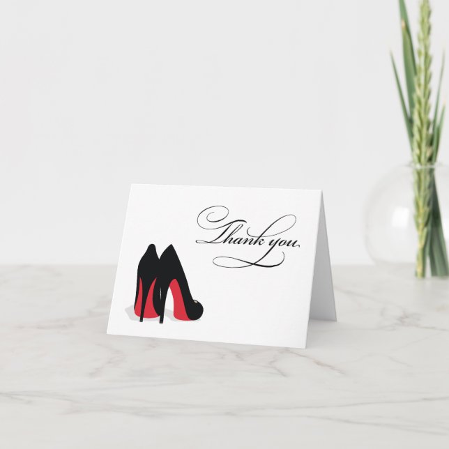 Tarjeta De Agradecimiento Gracias Zapato Rojo (Anverso)
