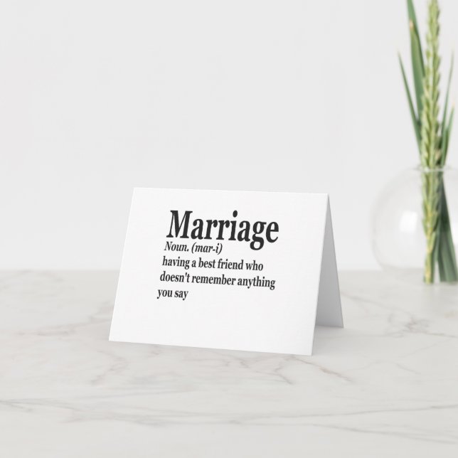 Tarjeta De Agradecimiento Graciosa definición de matrimonio regalo de esposa (Anverso)