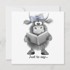 Tarjeta De Agradecimiento Graciosa Mano De Vaca De Highland, Por Decir