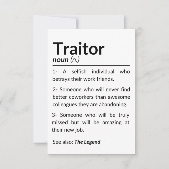 Tarjeta De Agradecimiento Gracioso compañero de trabajo de despedida, colega (Anverso)