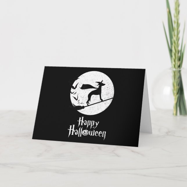 Tarjeta De Agradecimiento Gracioso disfraz de Halloween Bruja de perro WHIPP (Anverso)