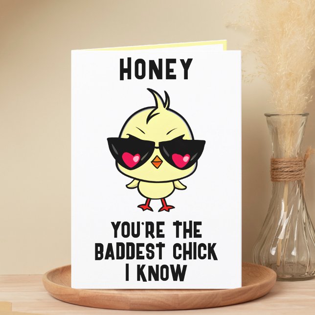 Tarjeta De Agradecimiento Gracioso esposas de pollo de mala calidad Feliz cu (Funny Bad Chick Chicken Spouse Happy Birthday Thank You Card)