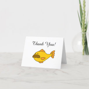 Tarjeta De Agradecimiento Gracioso Gracias, Ted Goldfish