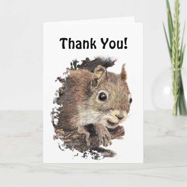 Tarjeta De Agradecimiento ¡Gracioso, Hubiera Ido De Nueces! Gracias Squirrel (Anverso)